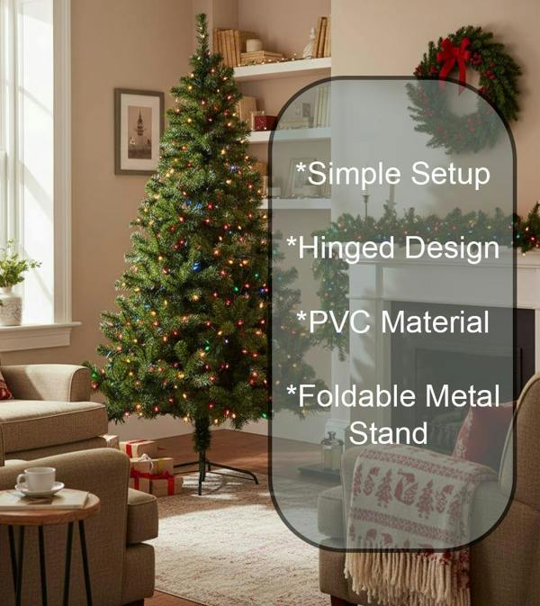 4ft to 12ft Green Alaskan Pine Pre-Lit Artificial Christmas Trees with Multicolour LEDs image 4