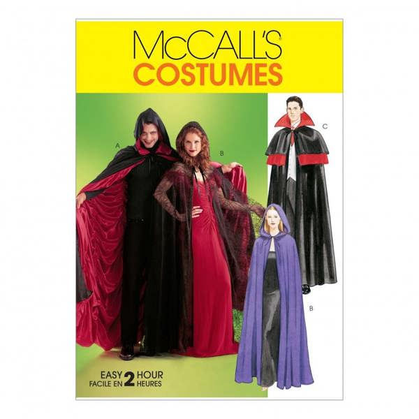 McCalls 4139 Paper Sewing Pattern – Men's, Teens' & Women's Cape & Costume, Intermediate