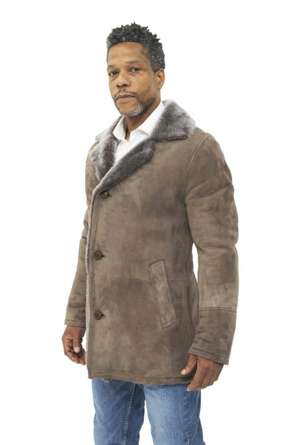 Infinity Leather Mens Sheepskin Classic Car Coat-Littlehampton