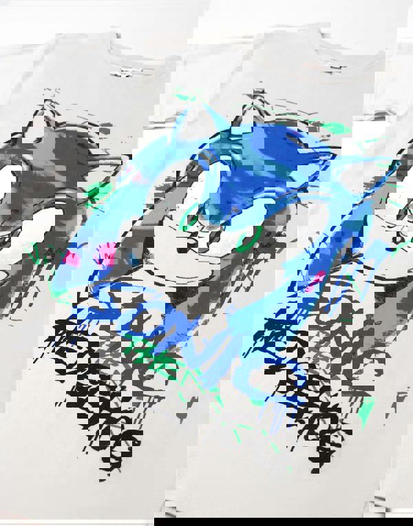 Sonic the Hedgehog Unisex Kids Grey Graffiti Long Sleeved T-Shirt