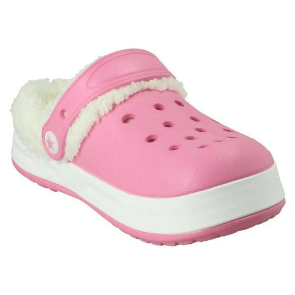 Pineapple Girls Pineapple Light Up Fluffy Lined Clogs H2719