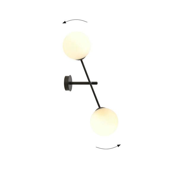 Emibig LINEAR Wall lamp 2 x E14 Black with White Shade