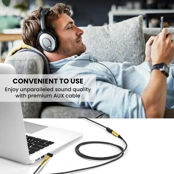 ULTRICS AUX Extension Cable, 3.5mm Right Angle Male to Female Audio Lead with Gold Plated Jack
