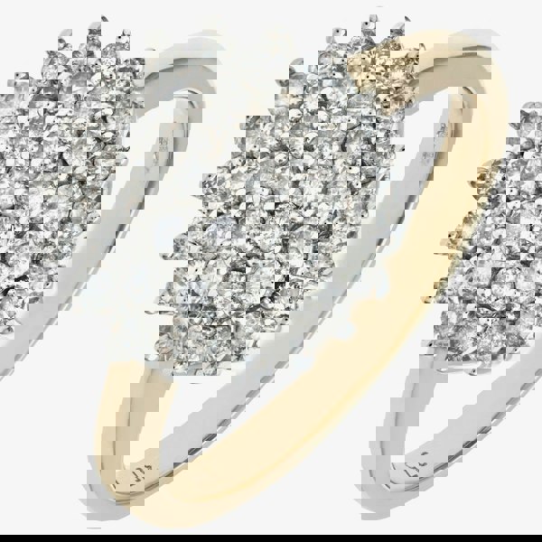 T. H. Baker 9ct Yellow Gold 0.75ct Diamond Cluster Ring PR04663Y