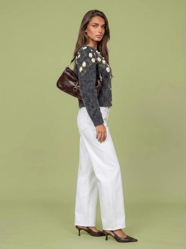 Urban Bliss Wool Blend Flower Cardigan