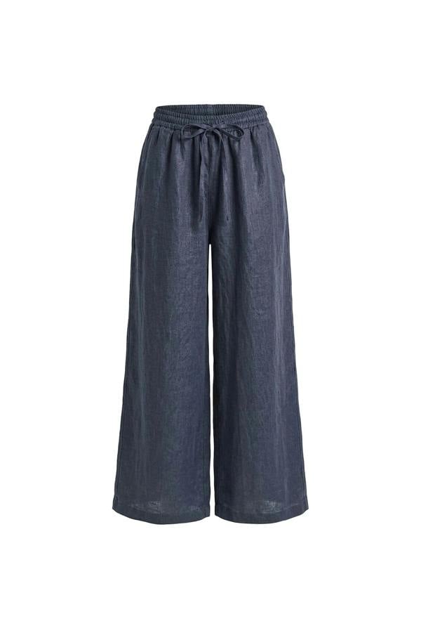 James Lakeland Navy Pure Linen Trousers