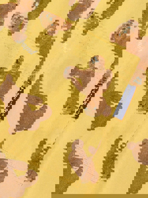 Palm Angels Boys AOP PA Bears Bowling Shirt in Yellow