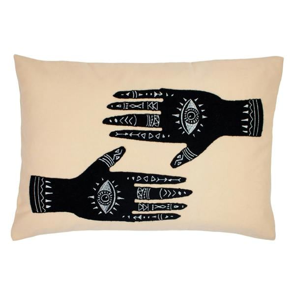 Furn Ashram Hands Cushion Cover - Blush/Black