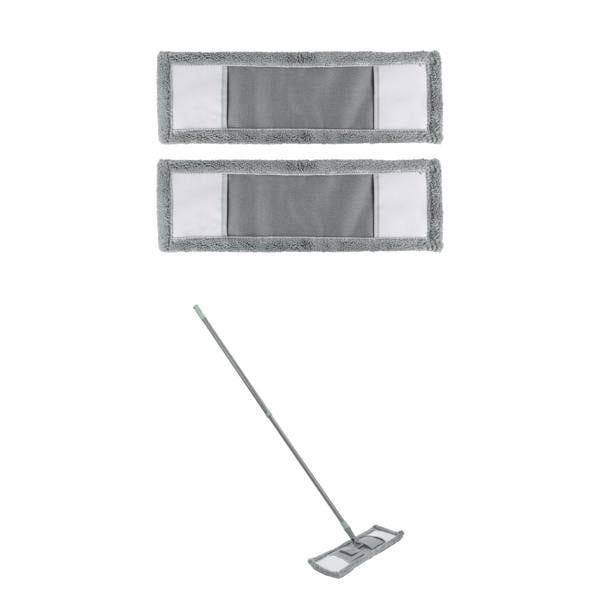 JVL Extended Microfibre Mop With 2 Replacement Heads - Grey