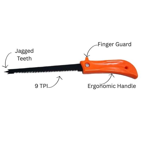 HAAY TOOLS Jab Saw for Plasterboard – 6.5" Drywall Saw, 9 TPI Wood Cutting Saw, Electricians Tool, Coping Saw, Insulation Knife