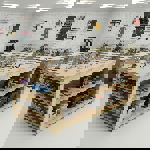 Arbor Garden Solutions Wooden Workbench MDF Top with Extra shelving Depth-3ft With Double Shelf