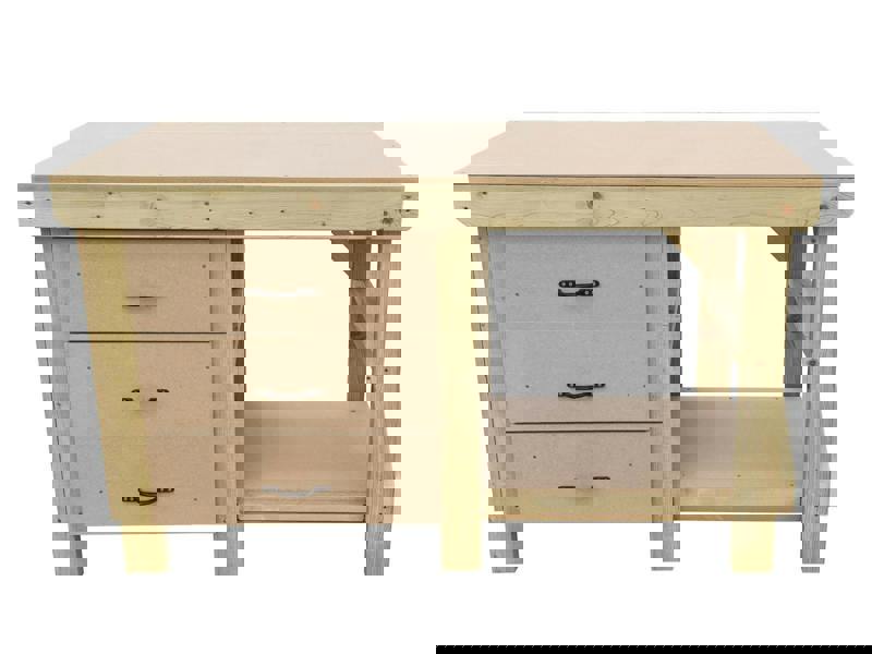 Wooden MDF Top Tool Cabinet Workbench (V.7) – Sturdy Workstation with Storage Shelf, Ideal for Garages, Workshops, and Studios.