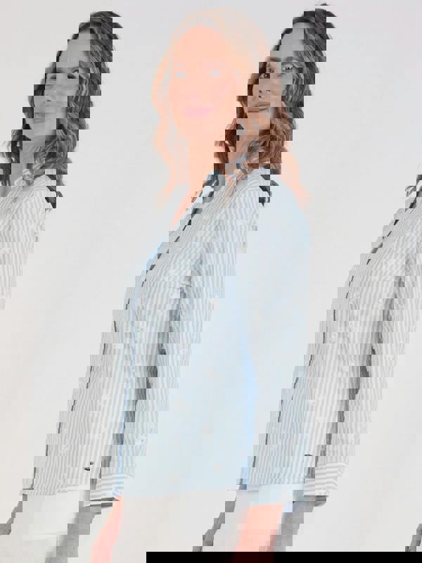 TIGI Stripe And Sprig Embroidery Shirt