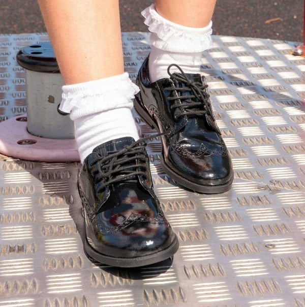 Start-Rite BROGUE PRI Girls Leather Lace Up School Shoes Patent Black