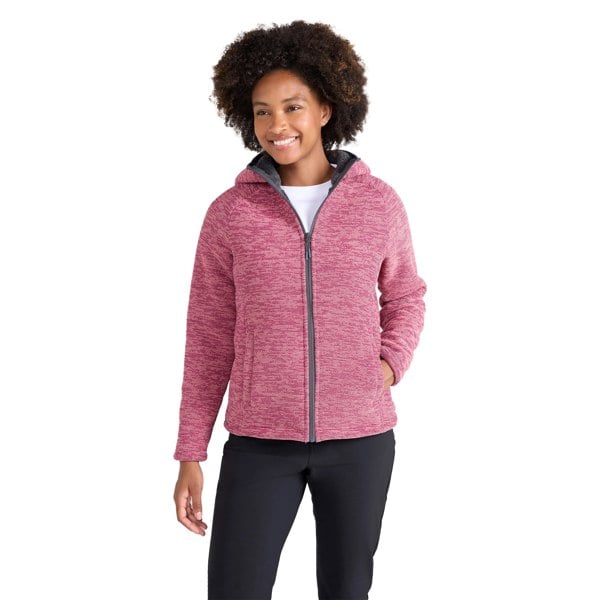 Mountain Warehouse Womens Hayfield Melange Faux Fur Lined Fleece Top - Pink