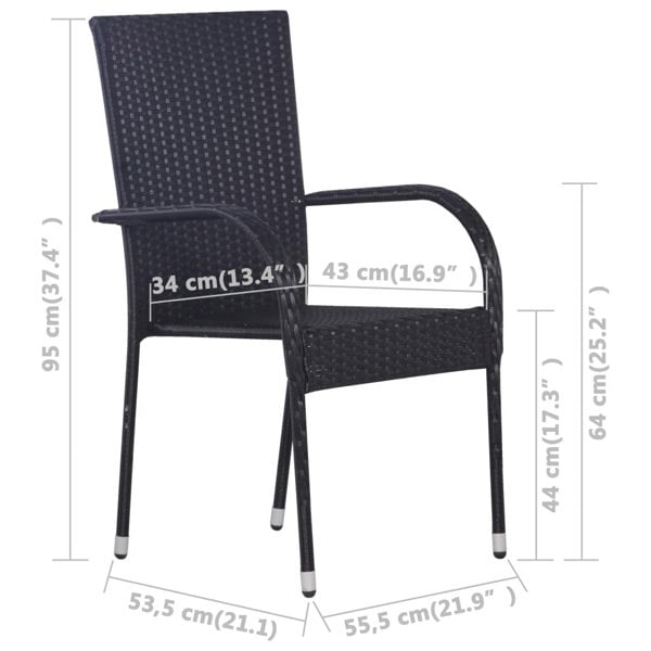 Berkfield 7 Piece Garden Dining Set Black