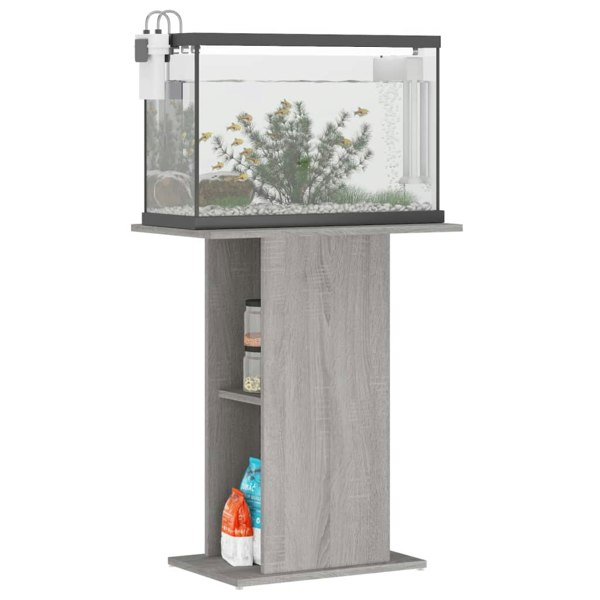 Berkfield Aquarium Stand Grey Sonoma 60.5x36x72.5 cm Engineered Wood