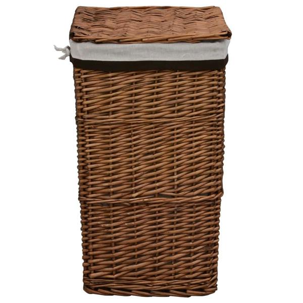 Berkfield Laundry Basket Brown Willow