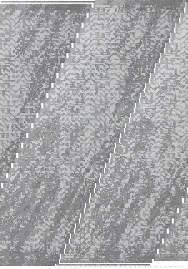 Machine Washable Flatweave Rug Geometric in Grey