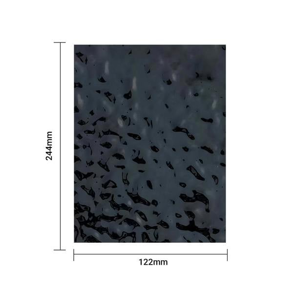 ENER-J Wave-Pattern Metallic Finish WPC Boards (2.44m x 1.22m x 5mm) for Modern Interiors, Black (Pack of 2)