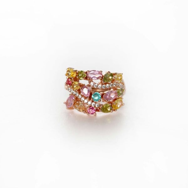 Luxe Tones Catriona Multi Jewel Statement Ring
