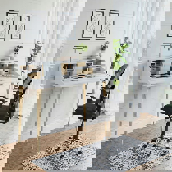 Dorel Home Tampa Office Chair with Wheels in Black Fabric