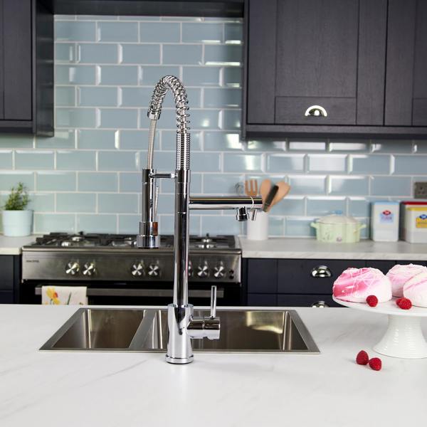 Flode Alta | Single Lever Kitchen Sink Mixer Tap with Swivel Spout | Polished Chrome Finish