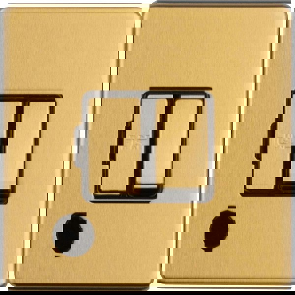 1 Gang 13A Switched Fuse Spur & Flex Outlet SCREWLESS SATIN BRASS Isolation