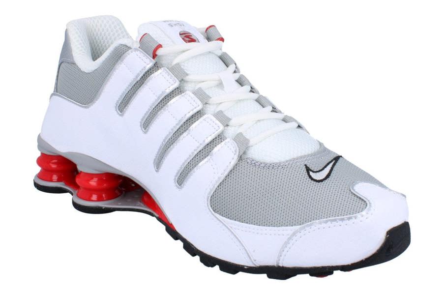 Nike Shox Nz Mens Running Trainers 378341 Shoes  104 - White Metallic Silver 104 - Photo 3