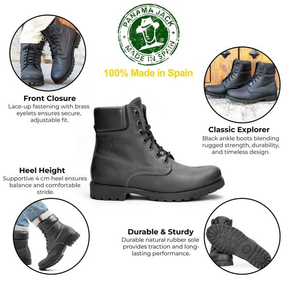 Panama Jack  03 C3 Men's Black Leather Waterproof Ankle Boots