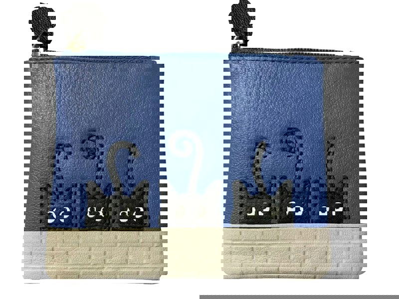 Mala Leather Peek-A-Boo Cats RFID Leather Coin Purse
