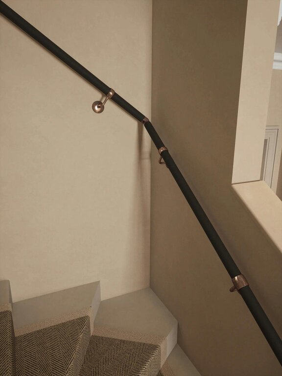 Handrails Direct Burcot Espresso Leather Single Winder Handrail