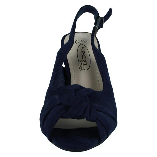 Spot On Ladies Spot On Wide Fit Sling Back Shoes With A Kitten Heel F12110