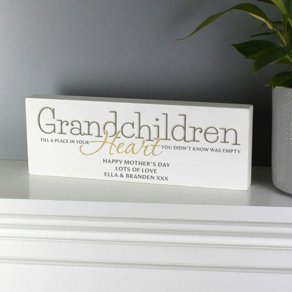 Personalised Memento Company Personalised Grandchildren Wooden Mantel Decoration