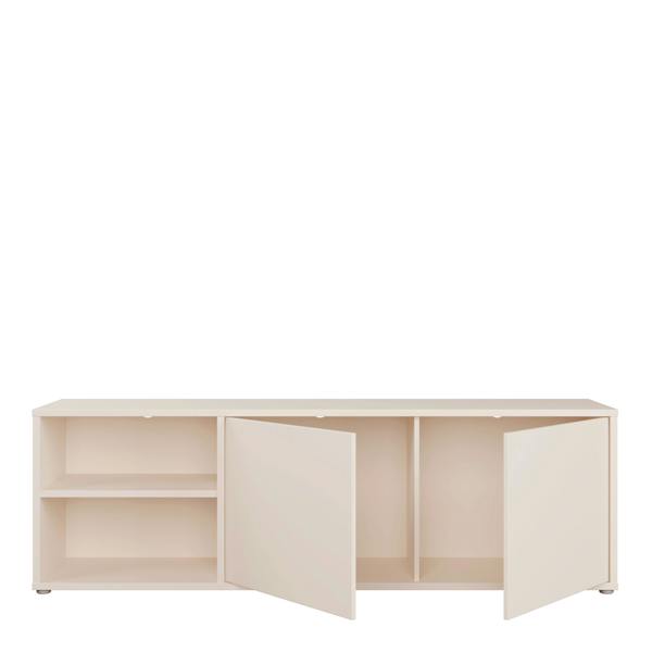 Furniture To Go Alice Springs Wide TV Cabinet with 2 Doors Push-to-Open & 1 Open Shelf in Sand