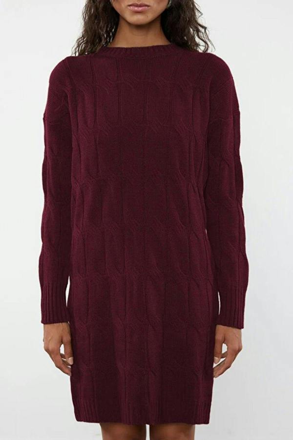 WOVCOR Mini Crew Neck Knit Dress