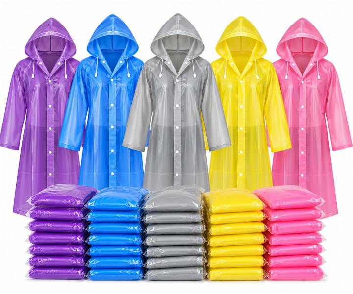 ATEK 150 Hooded Waterproof Raincoats Mixed Colours Sizes M-XL Wholesale Clearance Lot