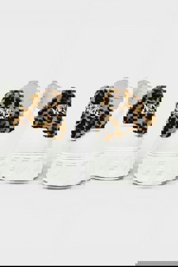 Versace Greca Pony-Effect Sneakers White