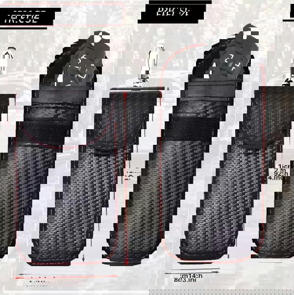 KAV Faraday Car Key Fob Protector Pouch Bag- Carbon Fiber Compact Signal Blocking Pouch for Car Key Wallets - RFID Blocking, Anti-Theft Protection