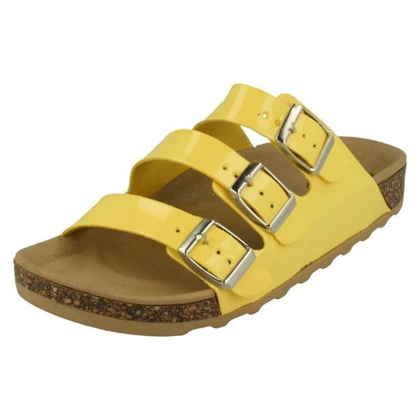 Spot On Ladies Spot On Three Buckle Mules