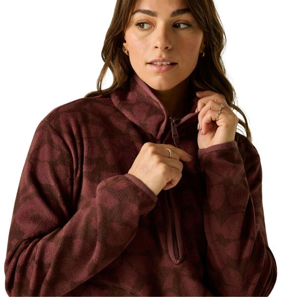 Regatta Womens/Ladies Frankie Shadow Flower Half Zip Fleece - Dark Cherry - 