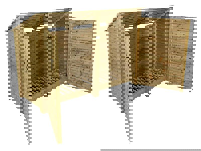 Arbor Garden Solutions Wooden Log Store (Roof Sloping Back) with Doors W-187cm, H-126cm or 180cm, D-88cm