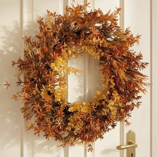 Garden Greatness Warm Russet Toned Autumnal Leaf Wreath
