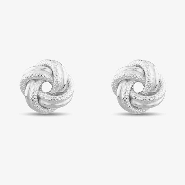 T. H. Baker Silver Textured Knot Stud Earrings 8-55-6429