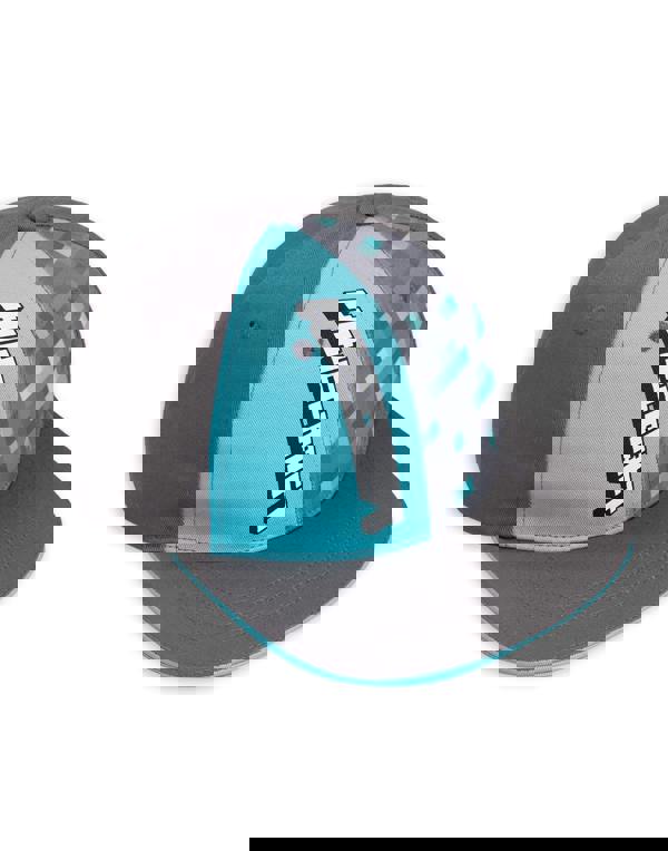 Minecraft Boys Grey Diamond Pixel Print - Cut & Sew Snapback Flat Cap