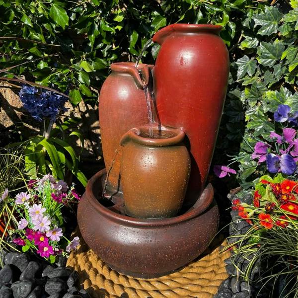 Tranquillity Water Features 3 Pouring Urns Traditional Water Feature
