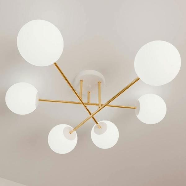 Emibig MAGNUM Ceiling lamp  6 x E14 White, Gold with White Shade