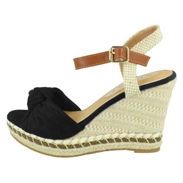 Spot On Ladies Spot On Knotted Vamp Wedges F12016