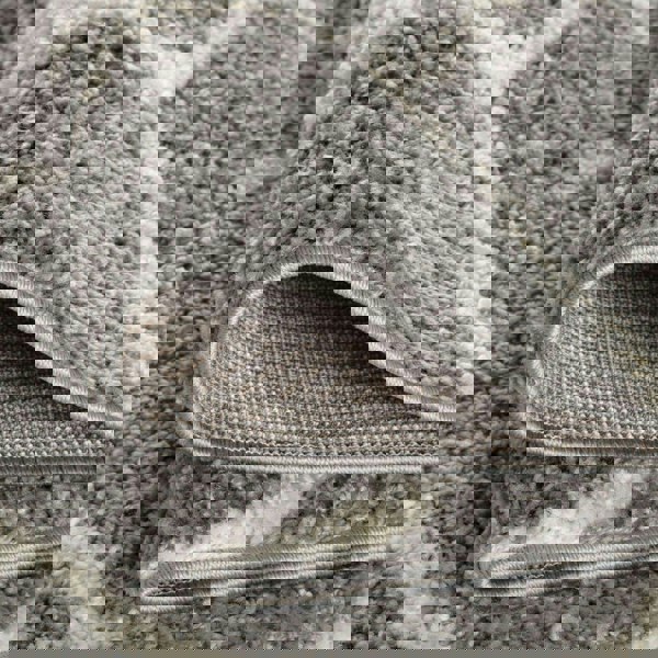 Diamond Design Thick Shaggy Area Rugs Grey