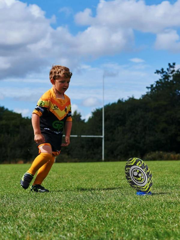 Street Rugby Ball – Black/Yellow, Midi - Optimum